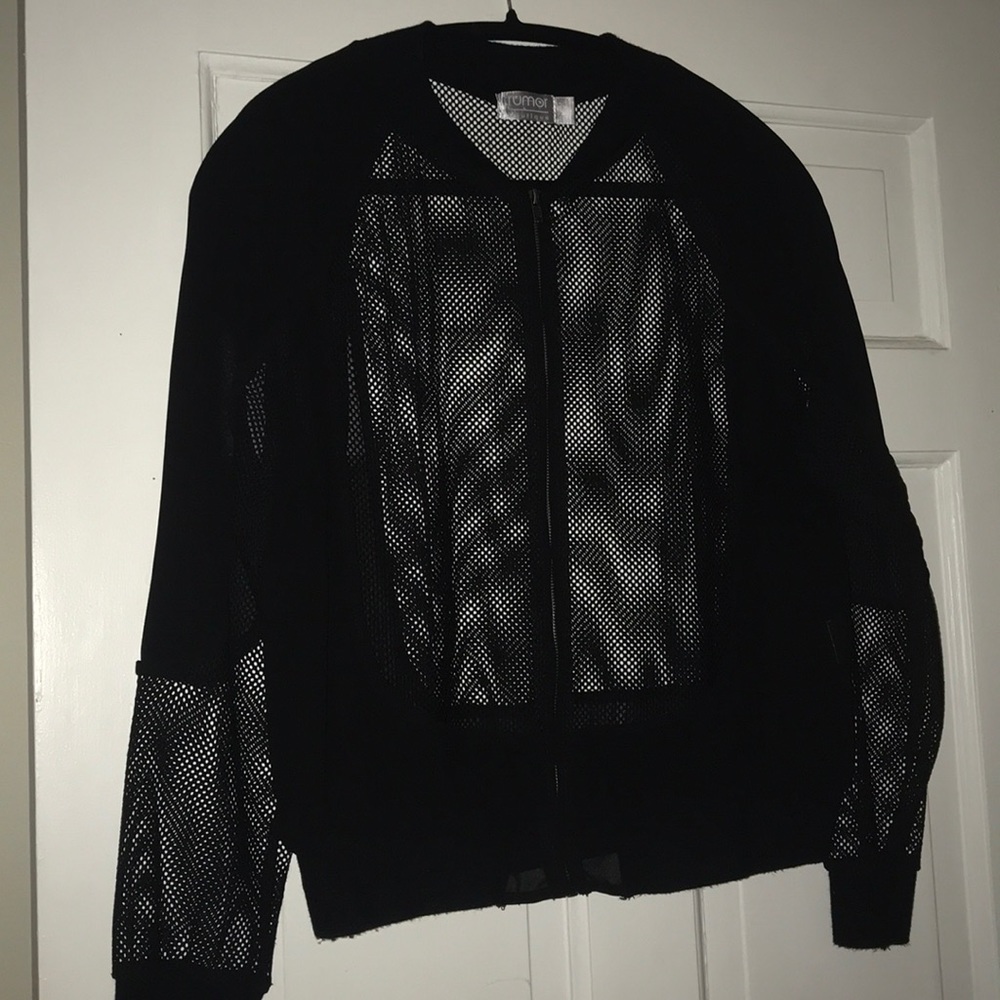 LF Mesh Zip-Up Bomber Jacket